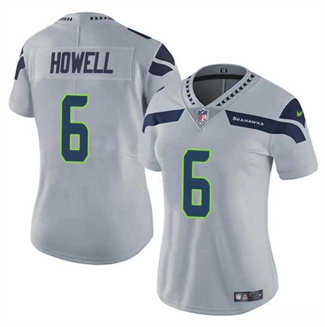 Womens Seattle Seahawks #6 Sam Howell Gray Vapor Limited Stitched Jersey Dzhi->women nfl jersey->Women Jersey